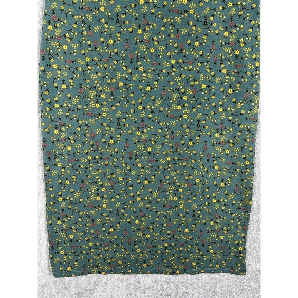 Lularoe Julia‎ Short Sleeve Midi Dress Womens Size Medium Stretch Green Floral - Picture 8 of 14